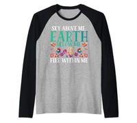 Cielo sopra di Me sotto di Me Fuoco Dentro di Me Hippie Maglia con Maniche Raglan