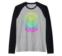 Cielo sopra La Terra sotto La Pace all'Interno di Yoga Astronauta Zen Om Maglia con Maniche Raglan