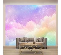 Cielo Stellato Carta Da Parati Panoramica Murale 200X140Cm Nuvole Tessuto Non Tessuto Murali Effetto 3D Motivo Decorazioni Da Parete Per Bambini Camera Da Letto Soggiorno