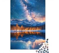 Cielo stellato da sogno 1000 Pezzi Arte di montagne e laghi Puzzle Cartone Resistente Per Famiglia, Difficile Ma Soddisfacente, Regalo Natale Decorazione Murale 52x38cm/1000pcs