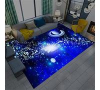 Cielo Stellato Della Galassia Tappeto da Soggiorno Pianeta Cosmico Tappeto per Camerette per Bambini Decorazione Del Pavimento Tappeto da Camera da Letto per Ragazza Ragazzo (Blu,80 x 120 cm)