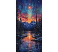 cielo stellato Dipingere con i Numeri Adulti Paint by Numbers Grande 60x120 cm DIY fiume Dipingere con i Numeri Bambini Kit con 3 Pennelli e Acrilici,Decorazioni Parete,Regalo,(Senza Cornice) F1-680