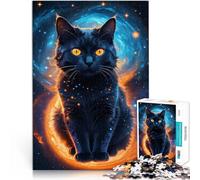 Cielo stellato Gatto nero puzzle 1000 pezzi per adulti Aiuta il cervello ad allenare i giocattoli che creano dipendenza per coltivare la pazienza Regali di compleanno 38x26cm