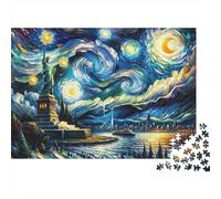 Cielo Stellato Statua della Libertà Puzzle 1000 Pezzi Carta per Adulti Notte Artistica Gioco di Puzzle 1000 Pezzi Famiglia 70x50cm/1000pcs