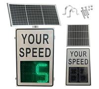 CIELOBLOEN Display del Limite di velocità Radar a LED con Alimentazione Solare e Superficie Riflettente, rilevamento della velocità dei Veicoli da 35,4x23,6 Pollici per Applicazioni White