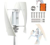 CIELOBLOEN Generatore Eolico Portatile 12V/24V & Kit Turbina Eolica Verticale a Bassa velocità, con Regolatore per Camper, Barche e Cabine 300W