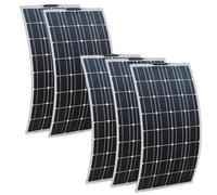 CIELOBLOEN Pannello Solare Flessibile 100W-1000W 12V/24V | Kit Autoconsumo con Cavi MC4 | Alta Efficienza 25% | per Batterie, Camper, Barca, Balcone, Sistemí off-Grid 5PC500W
