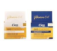 Cien Confezione 2 - Cento Energy - Crema Viso Giorno + Crema Viso Notte Antirughe Q10 Energy 50 ml Energizzante. Con estratto di arancia e ciliegia acerola. - Confezione 2