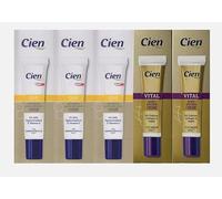 CIEN Q10 - Confezione di 5 contorni occhi crema antirughe, in cartone misto ialuronico, vitamina E