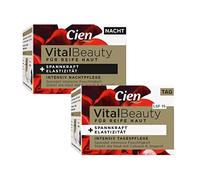 Cien VITAL BEAUTY Crema per pelli mature con olio di argan, set da 2 per la cura del giorno e la cura notturna: crema intensiva da giorno rafforza la pelle (50 ml) + crema da notte intensa idrata (50