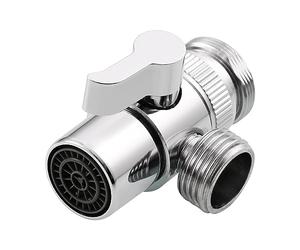 CIENCIA Deviatore Rubinetto 2 Vie in Ottone Valvola Deviatore Rubinetto con Adattatore M22 a M24 per Lavandino, Cromato, SBA021