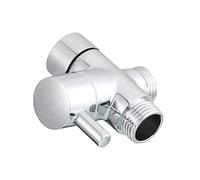 CIENCIA DSF007 - Valvola deviatore a 3 vie in ottone, 1/2", per doccia a pioggia e braccio doccia, cromato