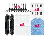 CIENUWPD Rullo Spazzola Laterale Principale Filtro Hepa Panno per mocio Parti per Tefal Rowenta X-plorer Serie 75S RR8577WH / 75S+ RG8597W(Set V)