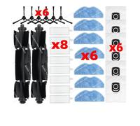 CIENUWPD Rullo Spazzola Laterale Principale Filtro Hepa Panno per mocio Parti per Tefal Rowenta X-plorer Serie 75S RR8577WH / 75S+ RG8597W(Set L)