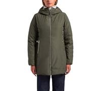 Ciesse Piumini Piumino Lungo con cappuccio Donna Kalie CFWC10605 Verde Militare Reversibile (IT, Numero, 44, Regular, Tall, Verde Militare)