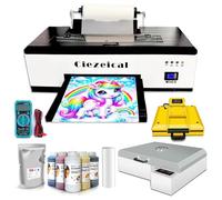 Ciezeical Cuscinetto A3 1390 DTF Stampante Rotolamento Direct to Film per T-shirt YKWCM 500ML DTF Inchiostro+Polvere+Forno+Pressa di Riscaldamento Macchina