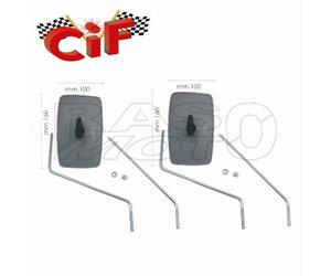 Cif Coppia Specchi Retrovisori Destro e Sinistro Con Aste Grigio Piaggio APE 50