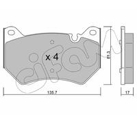 CIFAM 822-1170-0 - Kit pastiglie freno asse anteriore
