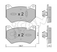 CIFAM 822-1170-1 - Kit pastiglie freno asse anteriore