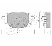 CIFAM 822-1246-0 - Kit pastiglie freno asse posteriore