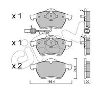 CIFAM 822-279-1 Kit pastiglie freni Anteriore per VW SHARAN (7M8, 7M9, 7M6)