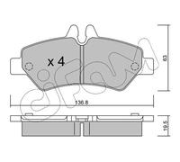 CIFAM Pastiglie Posteriore per Mercedes-Benz Sprinter 3-T Scatola VW Crafter