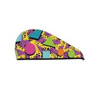 Cifeprak Asciugamano per capelli retrò anni '80 e '90, asciugamano per asciugare i capelli con bottone, asciugamano per capelli in velluto corallo, cappello turbante per capelli asciutti, cuffia per