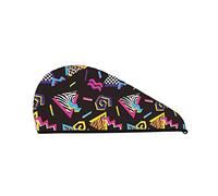 Cifeprak Asciugamano per capelli retrò anni '80 e '90, asciugamano per asciugare i capelli con bottone, asciugamano per capelli in velluto corallo, cappello turbante per capelli asciutti, cuffia per