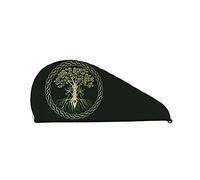 Cifeprak Norreno Dea Vichinga Wiccan Wicca Pagan Asciugamano per Capelli Avvolgente, Asciugamano per Asciugare i Capelli con Bottone, Asciugamano per Capelli in Velluto di Corallo, Cappello Turbante