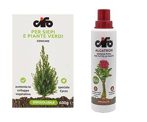Cifo Concime idrosolubile per siepi e piante verdi 600 g & Algatron specialità nutrizionale 500 ml