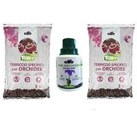 CIFO Linea Torfy, 2 Confezioni Terriccio per Orchidee da 3 lt. + 1 Flacone Concime Liquido Orchidee 200 ml. con Corteccia, Perlite Fibra di Cocco. Fertilizzante e Crescita delle Orchidee