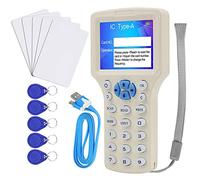 CIFY Programmatore di schede IC HID ID, lettore NFC, scrittore/lettore/duplicatore di accesso RFID a 10 frequenze 125KHz 13,56MHz, con interfaccia USB, 10 carte chiave T5577 / UID gratuite