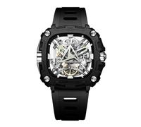 CIGA Design Eye Automatico Bioceramica Scheletrato Nero Silicone Quadrato Orologio Uomo
