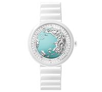 CIGA Design Orologio Automatico Donna Blue Planet Ghiacciaio Serie U Orologio da Polso in Ceramica di Moda con Vetro Zaffiro Cinturino in Ceramica e Silicone