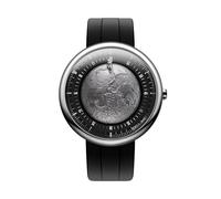 CIGA Design Orologio meccanico automatico - Moon Walker, cassa rotonda in titanio da 46 mm, quadrante a forma di luna, lancetta a forma di astronauta, tecnologia asincrona per uomo e donna con