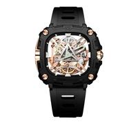 CIGA Design Orologio Meccanico Automatico Serie X Occhio di Horus Orologio da Polso da Uomo Stile Scheletro Cassa in Bioceramica con Cinturino in Silicone Oro Rosa Moderno