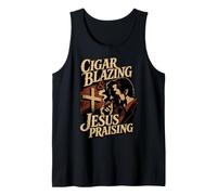 Cigar Blazing & Gesù Che loda Gli Appassionati di sigari cristiani Canotta