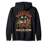 Cigar Lover ILL Be in The Backyard Funny Smoker Felpa con Cappuccio
