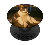 Cigarette Funny Kitten Stupid Brainrot Smoking Cat Meme PopSockets PopGrip Adesivo