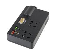 Cigarette Interface Car Inverter Power Adapter DC 12V/24V to AC 220V Converter QC 3.0 USB/PD/Type-C Charger Voltage Detector(No digital display)