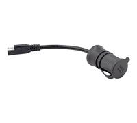 Cigarette lighter socket with SAE plug SW-MOTECH Water resistant cap. Cable 10 cm length. 12 V.