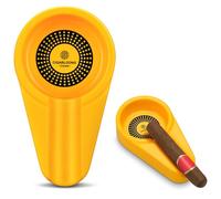 CIGARLOONG Posacenere per sigari, leggero e portatile, posacenere per interni ed esterni, per interni ed esterni, per terrazza/ufficio, esterni/interni (giallo)