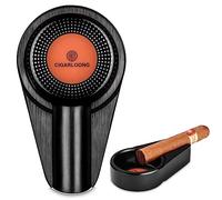 CIGARLOONG Posacenere per sigari singola scanalatura per portacenere per patio/esterno/interno casa (colore: nero)