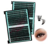 Ciglia a grappolo, 320 pezzi, 60D e 80D, ciglia a grappolo, ciglia singole a forma di D, per extension ciglia fai da te a grappolo a casa per pri