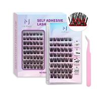 Ciglia autoadesive JoMay, ciglia a grappolo, 48 pezzi, ciglia autoadesive, ciglia D-curl senza colla, 10-16 ciglia miste, senza colla, X01, cigli