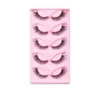 Ciglia Finte 5 paia di ciglia finte con stelo trasparente Decorazione scenica Le ciglia finte possono essere utilizzate ripetutamente(1 Count (Pack of 1))