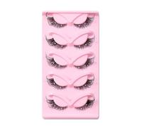 Ciglia Finte 5 paia di ciglia finte con stelo trasparente Decorazione scenica Le ciglia finte possono essere utilizzate ripetutamente(1 Count (Pack of 1))