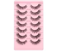 Ciglia finte 6D, leggere, naturali, comode, demi cat eye, con fascia trasparente, per uso quotidiano, soffici e morbide, ciglia finte confezionate da demi wispies
