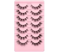 Ciglia finte 6D, leggere, naturali, comode, demi cat eye, con fascia trasparente, per uso quotidiano, soffici e morbide, ciglia finte confezionate da demi wispies