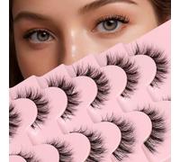 Ciglia finte 6D, leggere, naturali, comode, demi cat eye, con fascia trasparente, per uso quotidiano, soffici e morbide, ciglia finte confezionate da demi wispies